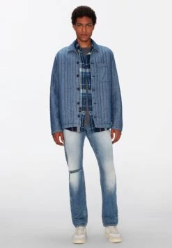 7 For All Mankind Jeans Straight Leg - Mid Blue -7 For All Mankind 01e04970345144599cddf743c7283760