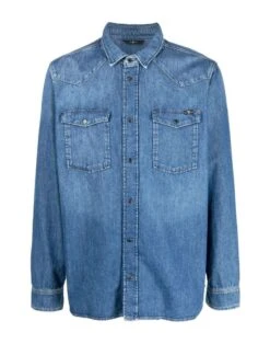 7 FOR ALL MANKIND | Jeanshemd Himmelblau Herren