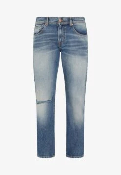 7 For All Mankind Jeans Straight Leg - Mid Blue -7 For All Mankind 112c1e2985ba44a29db482fd35bcf66a