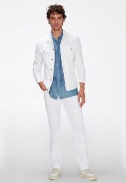 7 For All Mankind Jeans Straight Leg - White -7 For All Mankind 444b19a0ae654b7ebbe0de0ce1fd13d0