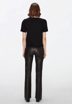 7 For All Mankind BOOTCUT FIT - Lederhose - Black -7 For All Mankind 6c67f2c8268a48b190d75d77d6ede1c1