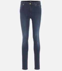 7 For All Mankind High-Rise Skinny Jeans Slim Illusion Luxe
