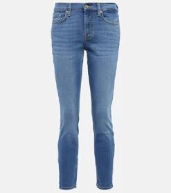 7 For All Mankind Mid-Rise Cropped Skinny Jeans