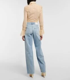 7 For All Mankind High-Rise Straight Jeans Tess Trouser -7 For All Mankind P00747448 b2