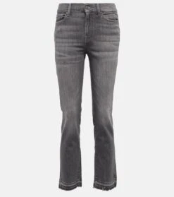 7 For All Mankind Mid-Rise Cropped Straight Jeans