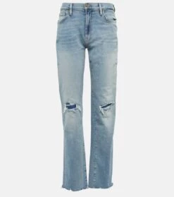 7 For All Mankind Mid-Rise Straight Jeans Ellie
