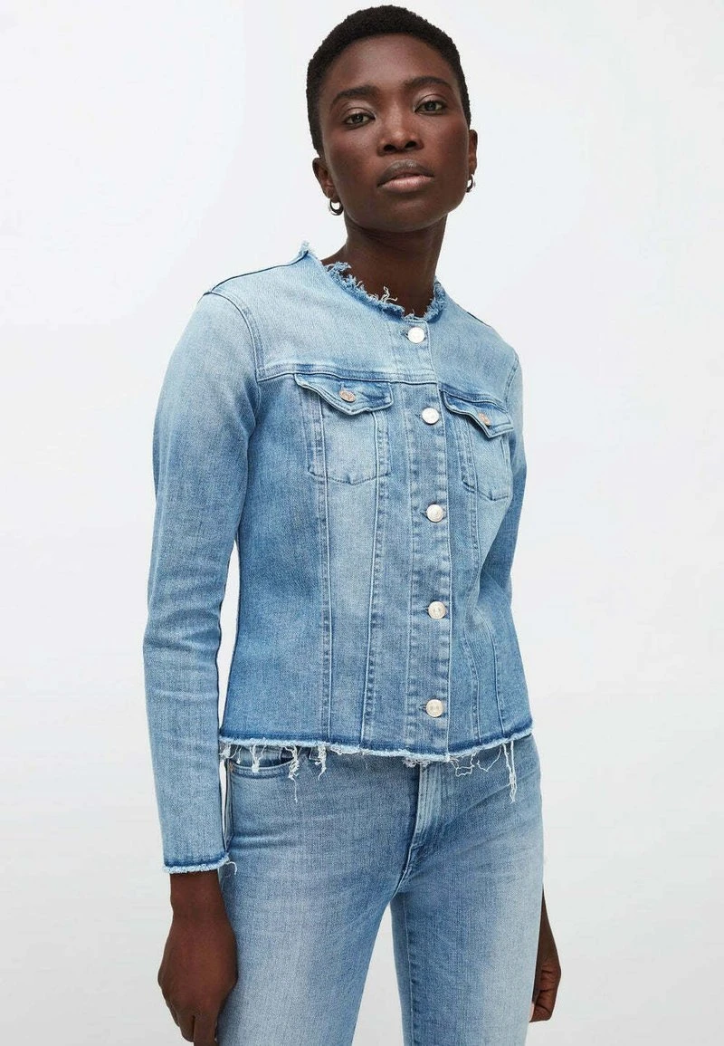 7 For All Mankind GIACCA SLIM ILLUSION BLISSFUL AZZURRO - Jeansjacke - Denim